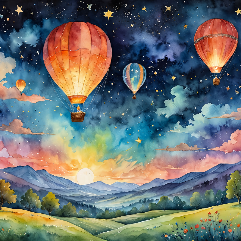 Hot Air Balloon Landscape